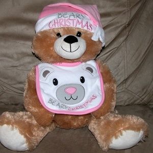 Baby Starters (2) Pc. Christmas Hat & Bib Set New